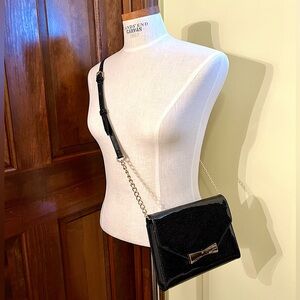 Betsey Johnson Black Sparkle Envelope Clutch